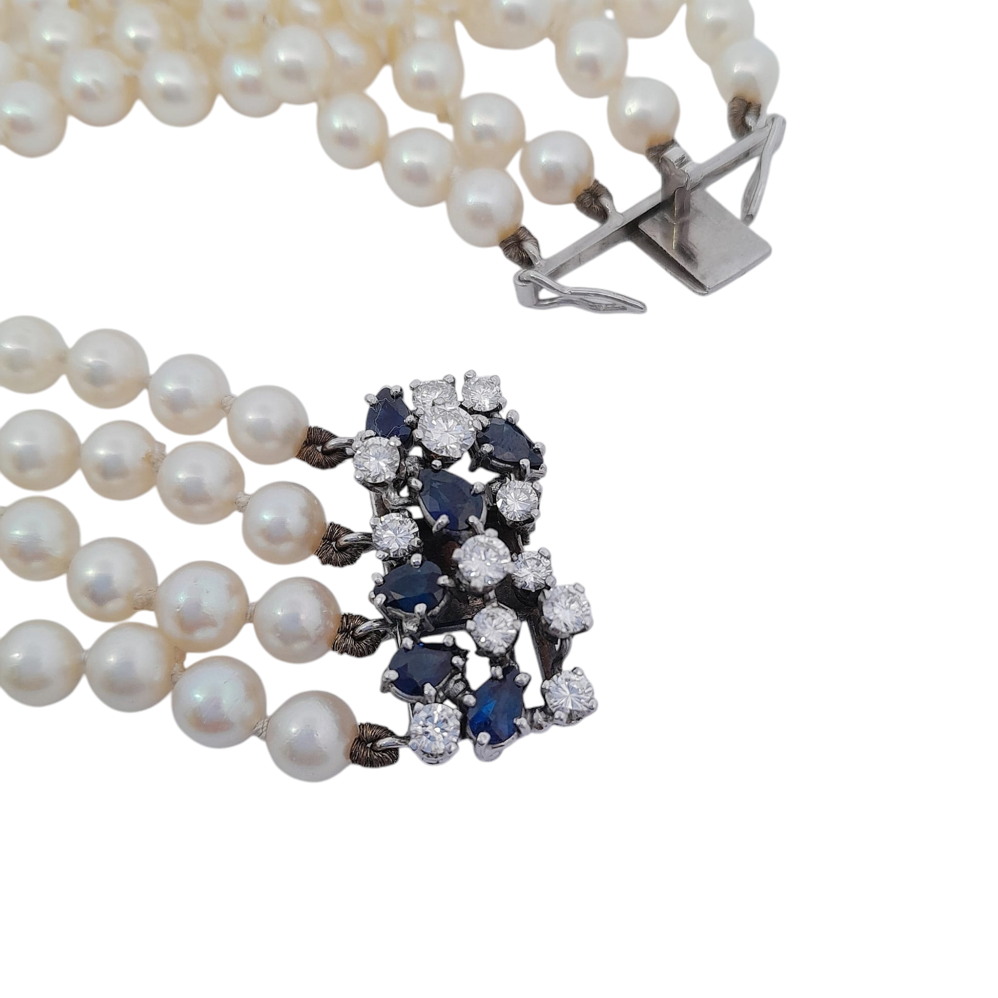 Avalaya Bracciale Flessibile Multifilo Con Perle Di Vetro Bianche E Stella Placcata Oro – Lunghezza 20 Cm