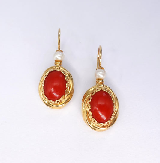 Orecchini con corallo