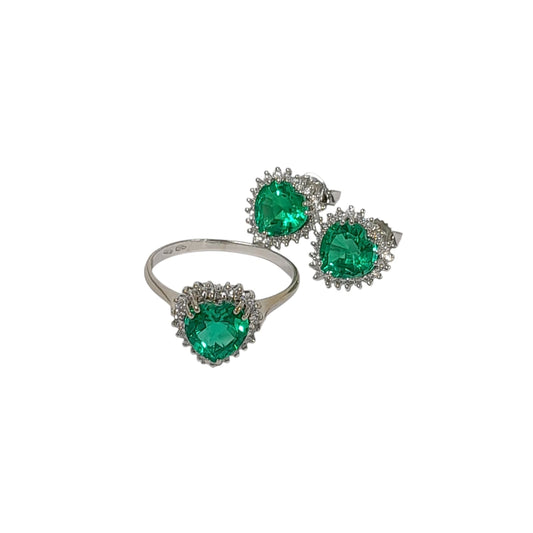 Completo Orecchini e Anello con Diamanti