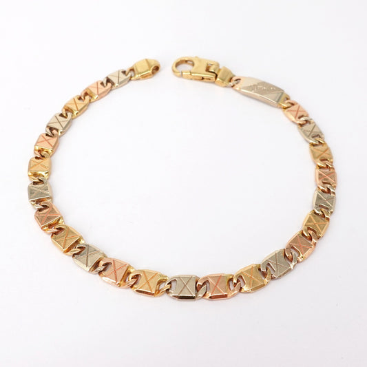 Bracciale nei tre colori dell'oro