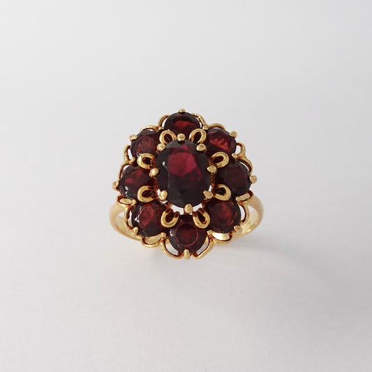 Anello fiore granati