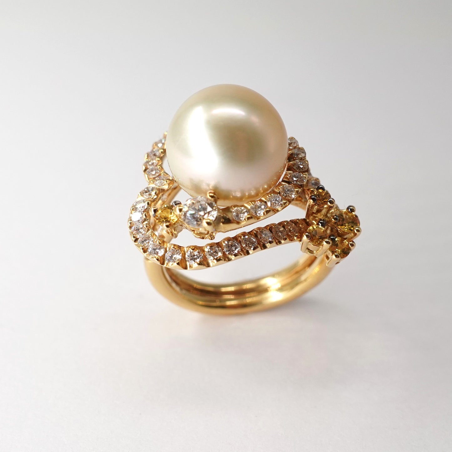 Anello oro a cuore con perla