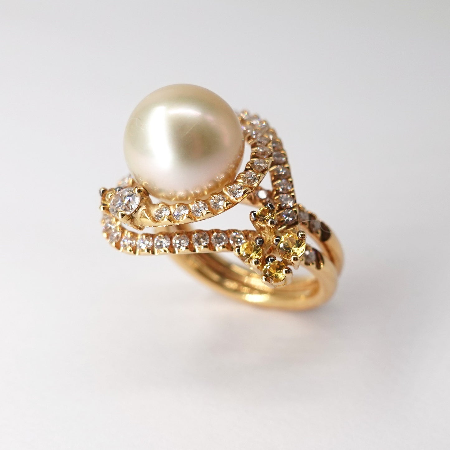 Anello oro a cuore con perla