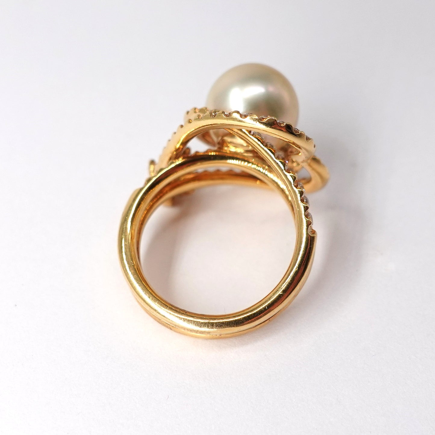 Anello oro a cuore con perla