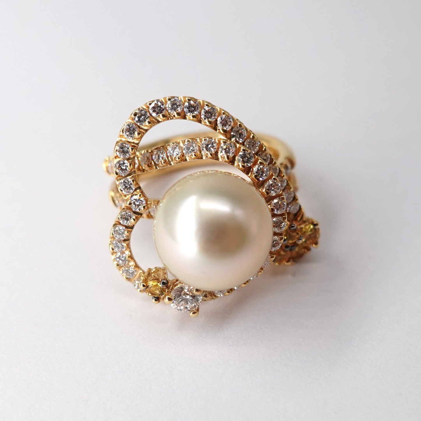 Anello oro a cuore con perla
