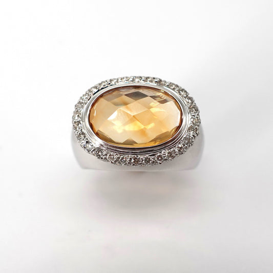 Anello con citrino e diamanti