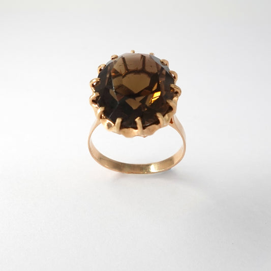 Anello con Topazio Fumé