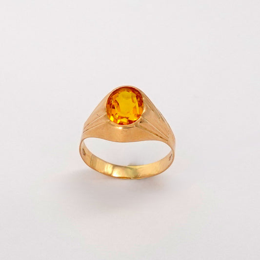 Anello con pietra gialla