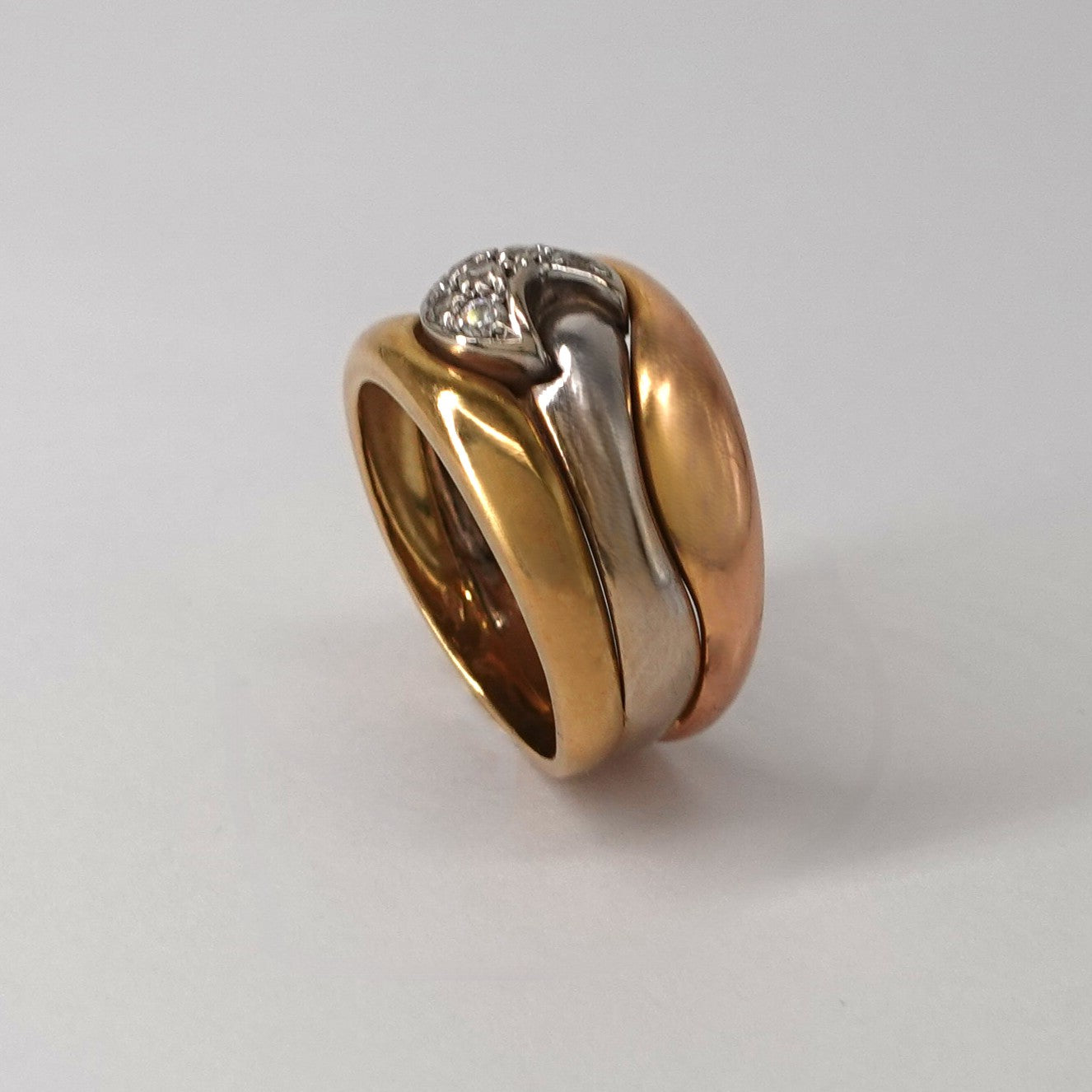 Anello tre colori a fascia