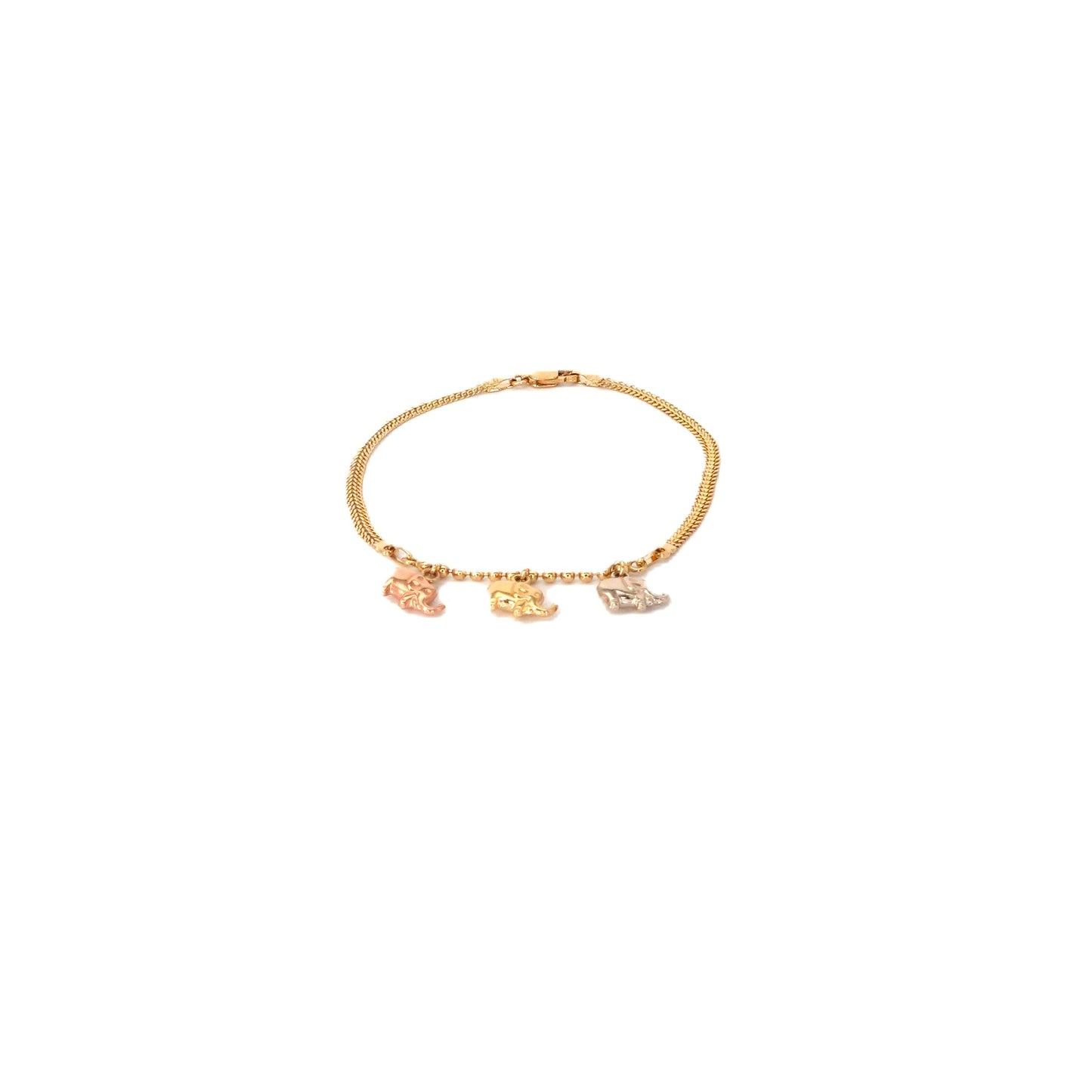 Bracciale in oro con elefanti