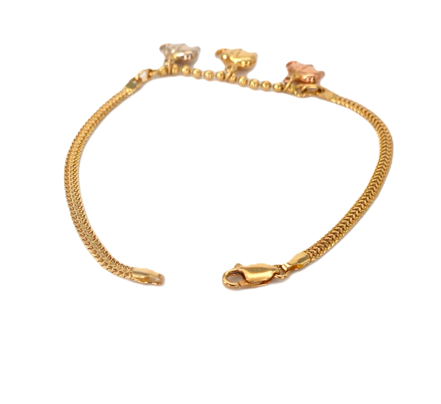 Bracciale in oro con elefanti