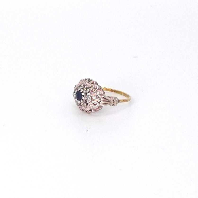 Anello vintage in oro e argento