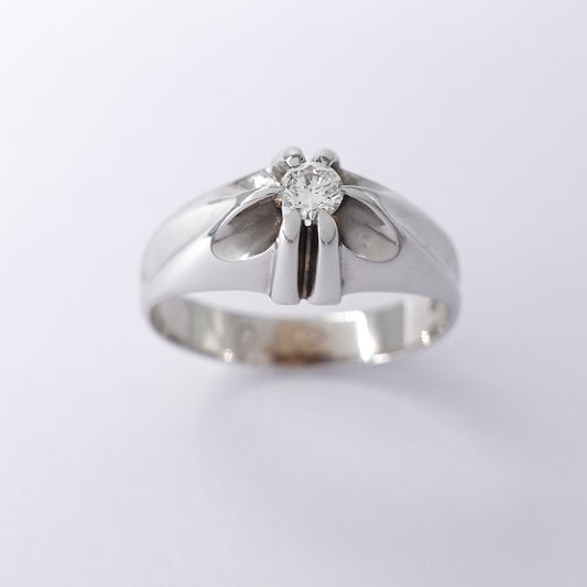 Anello da uomo in oro con Diamante centrale