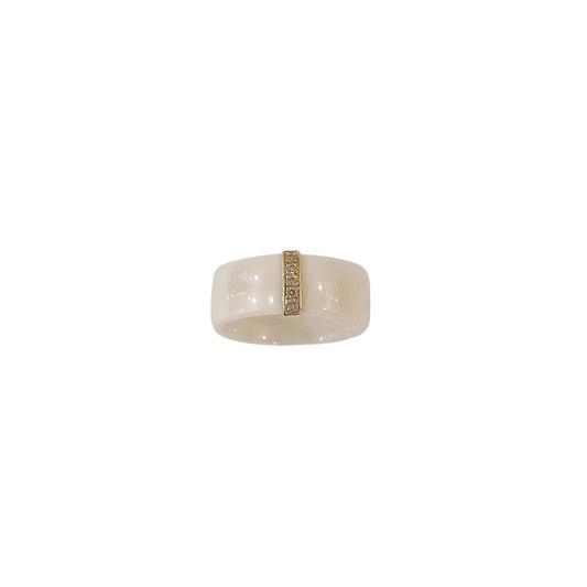 Anello Fascia Ceramica Bianca