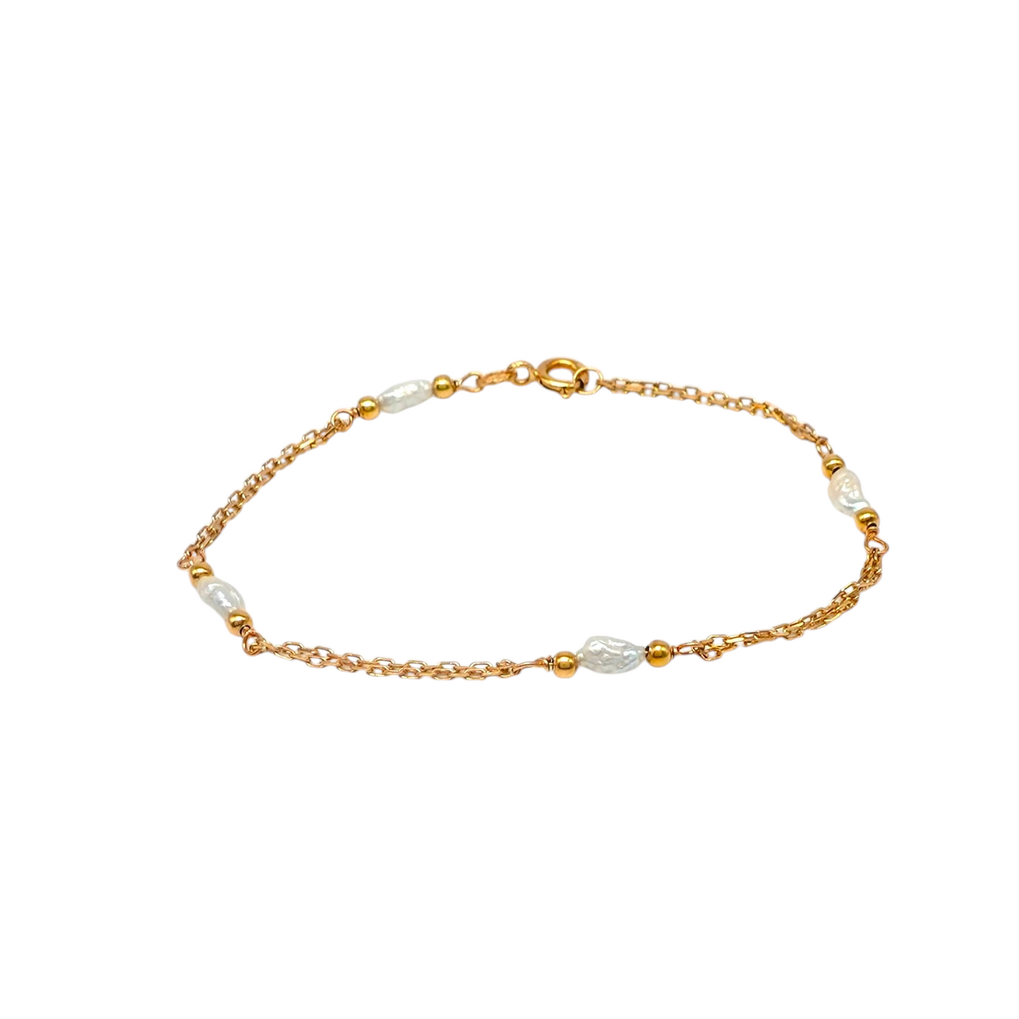 Bracciale in oro giallo con perle