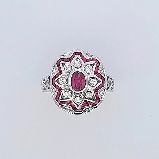 Anello con rubini e brillanti