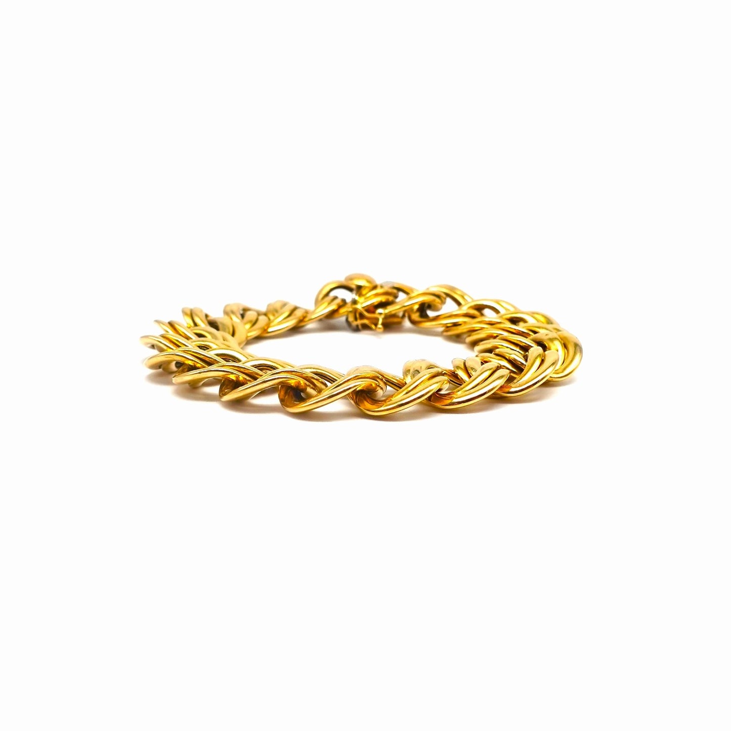 Bracciale a maglia doppia in oro giallo