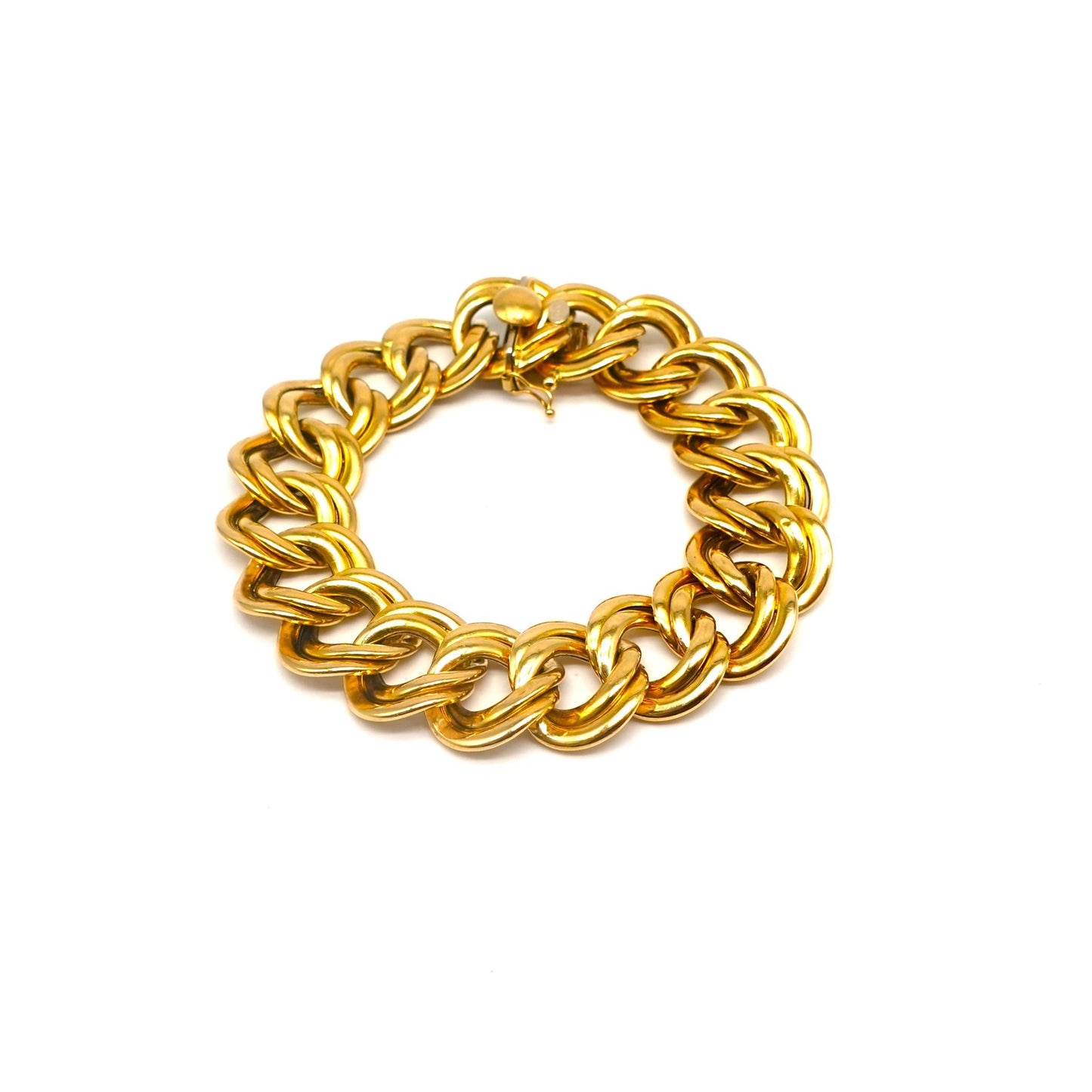 Bracciale a maglia doppia in oro giallo