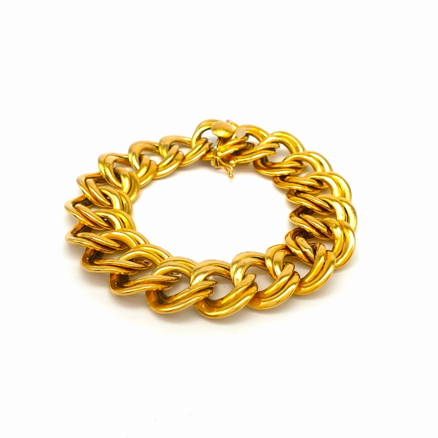 Bracciale a maglia doppia in oro giallo