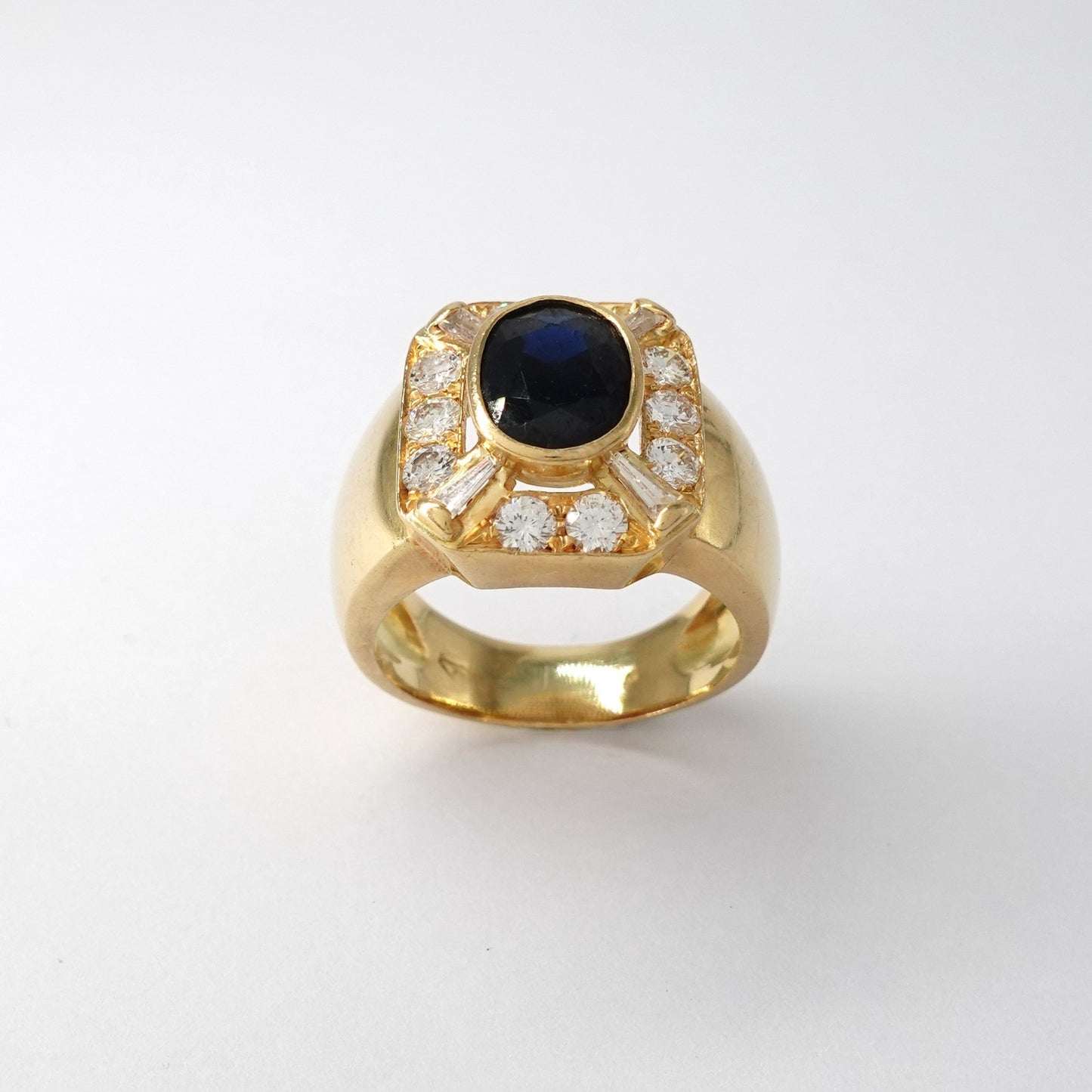 Anello diamanti e zaffiro