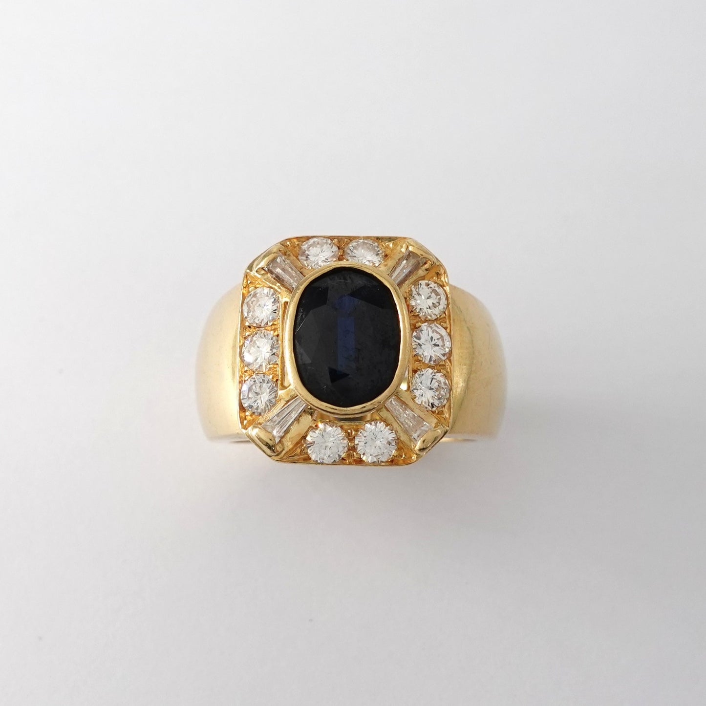 Anello diamanti e zaffiro