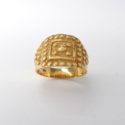 Anello a fascia lavorazione a pallini