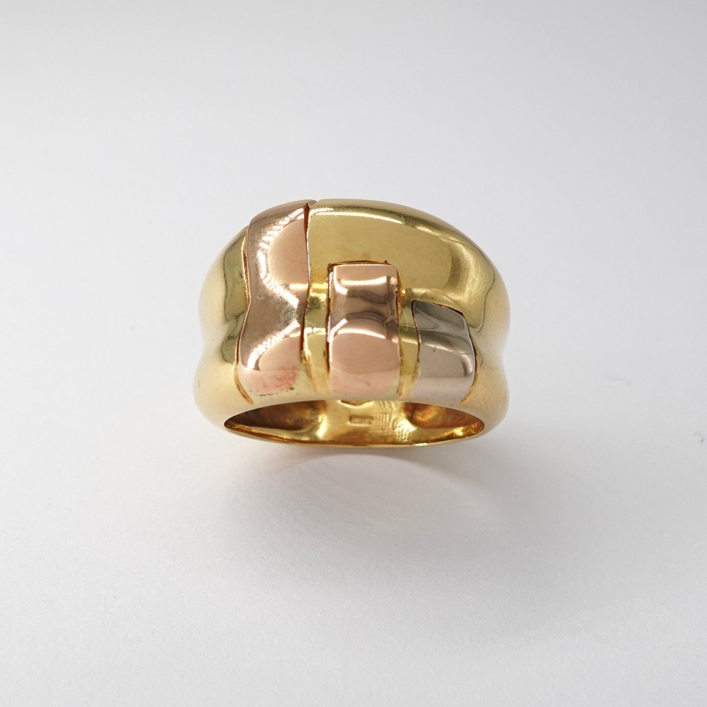 Anello a fascia tre colori