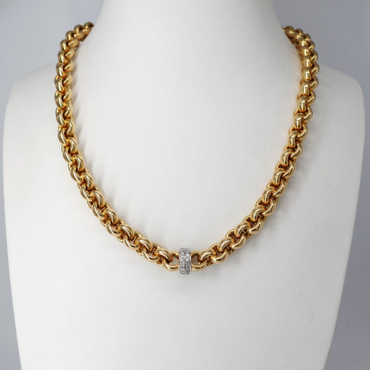 Collana in oro con centrale di diamanti