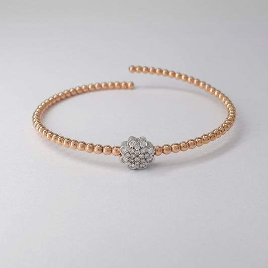 Bracciale rigido con fiore