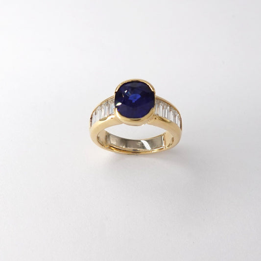 Anello zaffiro e diamanti