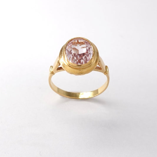 Anello con quarzo rosa