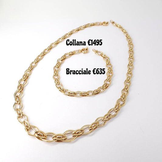 Parure collana e bracciale  motivi geometrici
