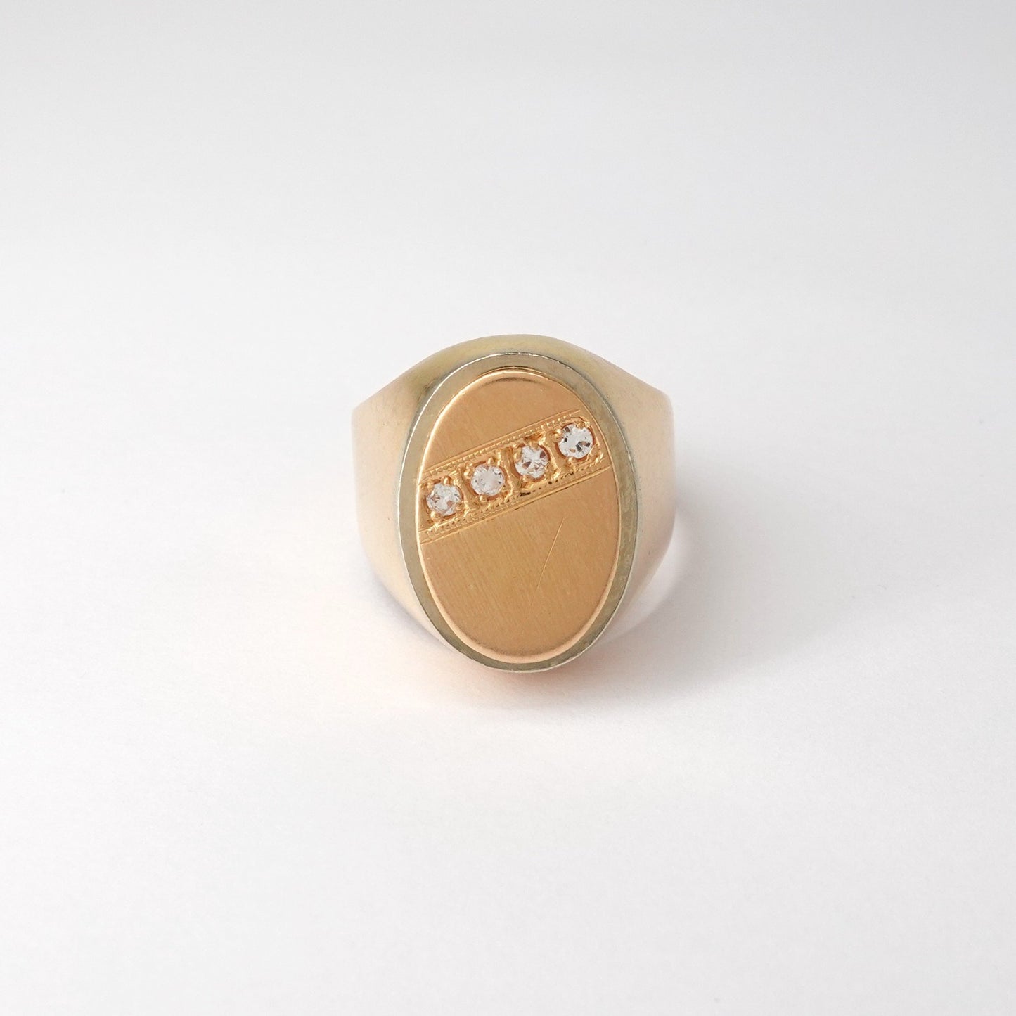 Anello due colori con zirconi