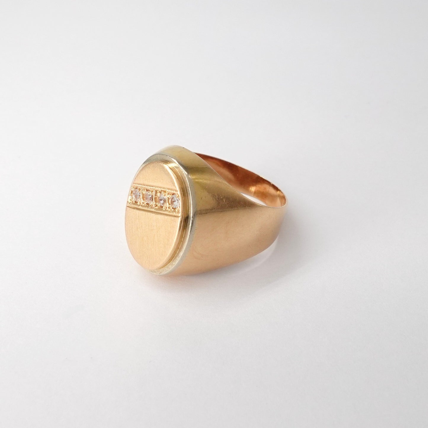 Anello due colori con zirconi