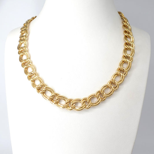 Girocollo in oro giallo 18kt a maglia doppia