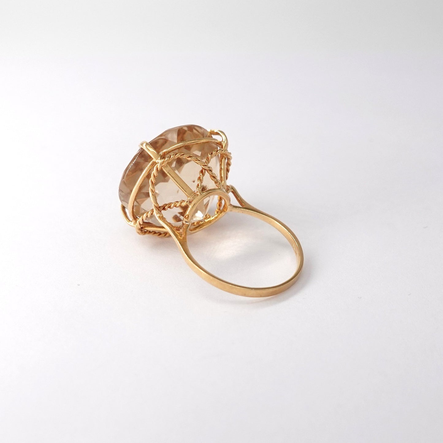 Anello  con quarzo citrino