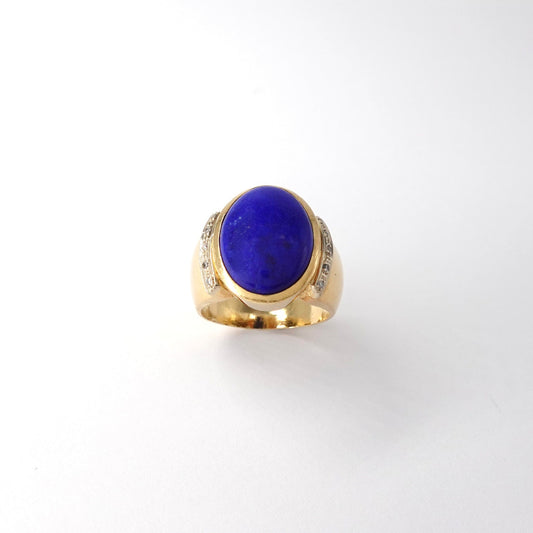 Anello con lapislazzuli e diamanti