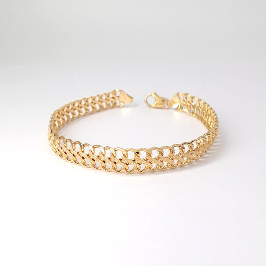 Bracciale a maglia piatta con lavorazione satinata