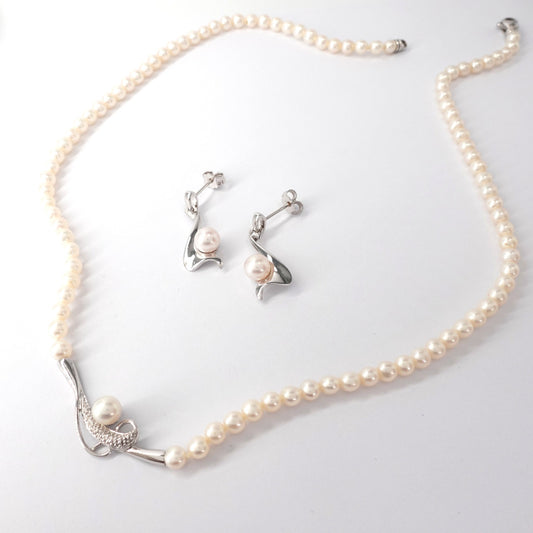 Parure collana e orecchini   perle
