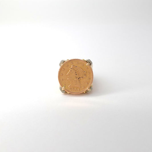 Anello Chevalier  Moneta Americana d'Epoca