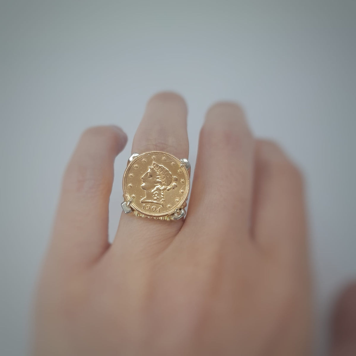 Anello Chevalier  Moneta Americana d'Epoca