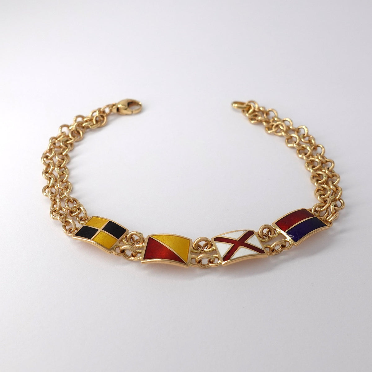 Bracciale Nautico "Love"  con Bandiere Marittime Smaltate