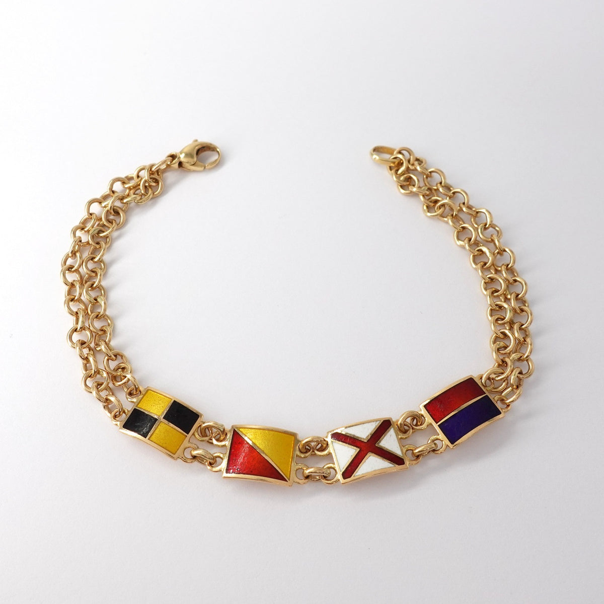 Bracciale Nautico "Love"  con Bandiere Marittime Smaltate