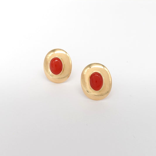Orecchini a Lobo con Corallo Rosso