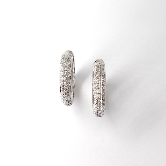 Orecchini a Cerchio RECARLO con Pavé di Diamanti