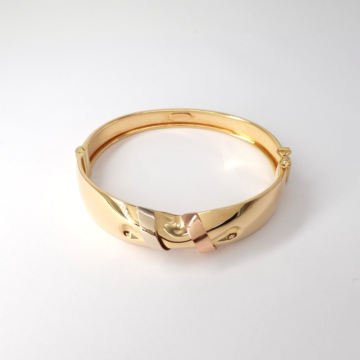 Bracciale Rigido "Tre Ori" con Nodo a Fiocco