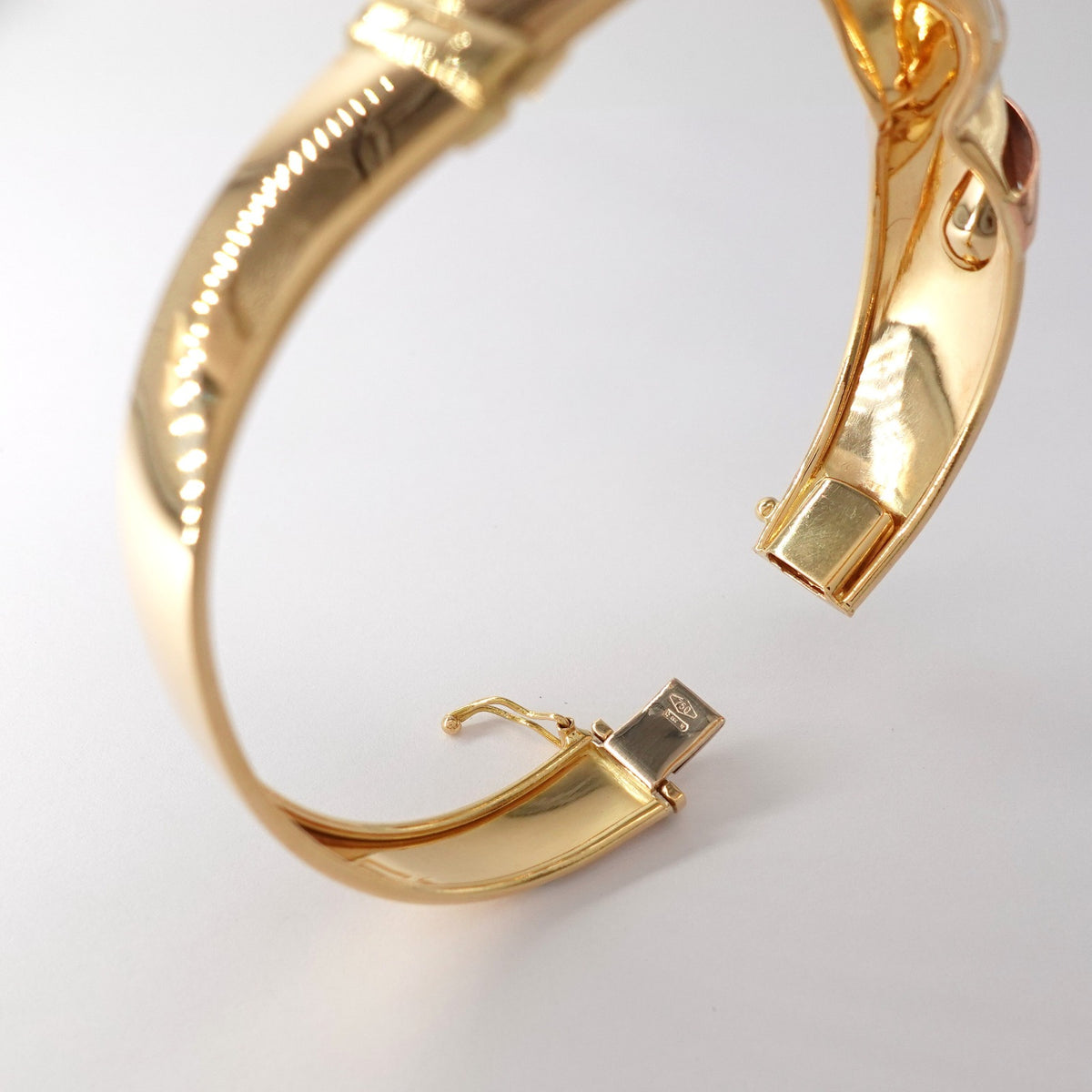 Bracciale Rigido "Tre Ori" con Nodo a Fiocco