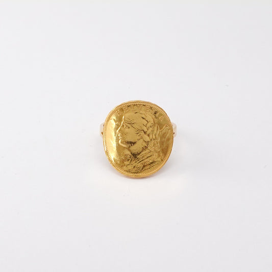 Anello Chevalier  con Moneta "Marengo Helvetia"