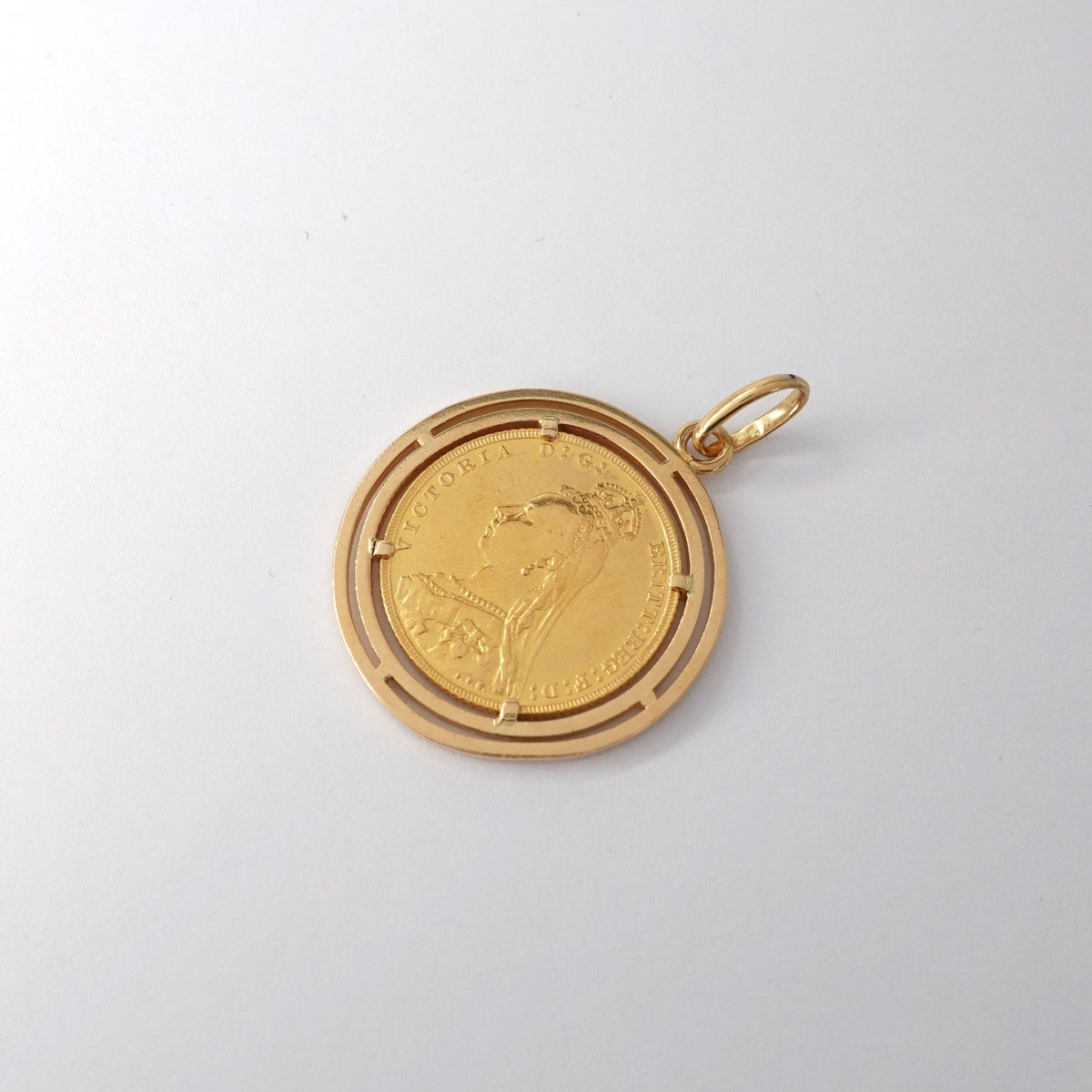 Ciondolo Medaglione con Moneta "Sterlina d'Oro 1890"