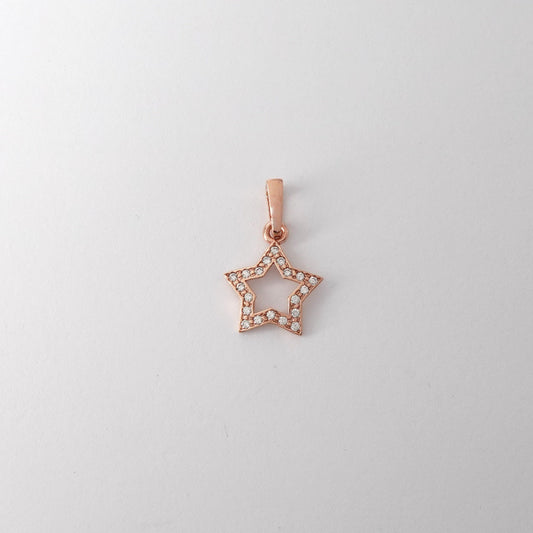 Ciondolo Stella in Oro Rosè e Zirconi